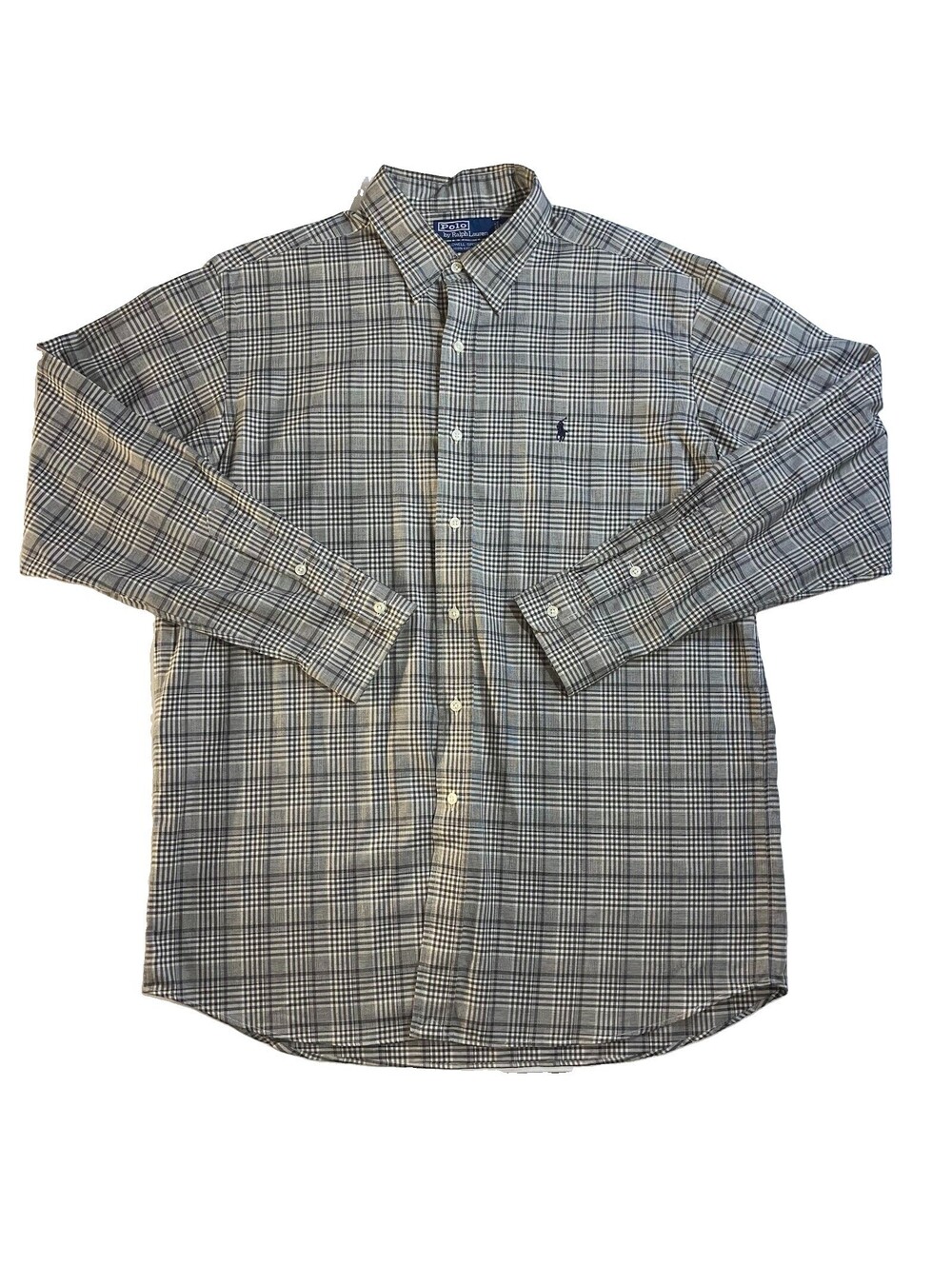 Polo Ralph Lauren Lowell Sport Mens L Plaid Button Shirt Cotton Preppy Long Slv
